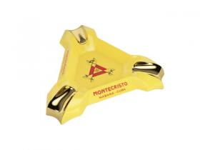 Montecristo Aschenbecher Gelb-Gold 3 Ablagen